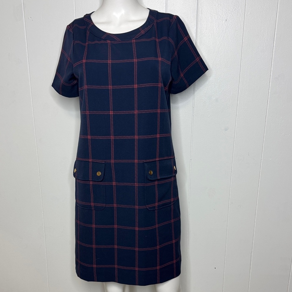 J. Crew blue plaid dress size 2